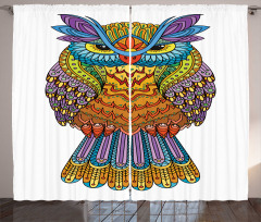 Zentangle Boho Art Bird Curtain