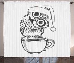 Baby Bird on Coffee Cup Curtain