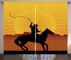 Cowboy on Horse Shade Curtain