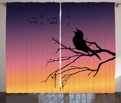 Gradient Sunrise Bird Curtain