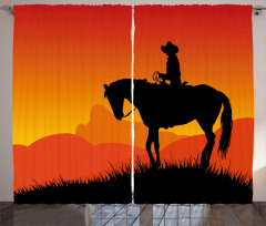 Lonely Cowboy Horseback Curtain