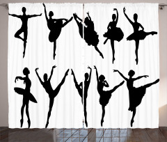 Monochrome Ballet Dancer Curtain