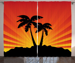 Sunrays Palm Trees Shade Curtain