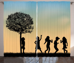 Children Dance Shade Art Curtain