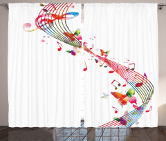 Colorful Notes Butterfly Curtain