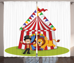 Cartoon Lion Jumping Ring Curtain