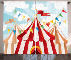 Circus Cloudy Sun Sky Curtain