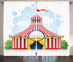 Striped Tent with Flag Curtain