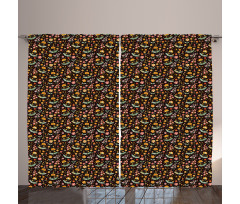 Earth Tone Wild Flowers Art Curtain