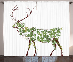 Garden Deer Celebration Curtain
