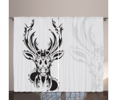 Tribal Deer Shadow Art Curtain