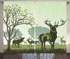 Deer and Nature Park Curtain