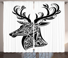 Deer Animal Tattoo Curtain
