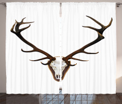 Deer Stag Bones Mounted Curtain