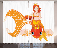 Princess on Goldfish Curtain