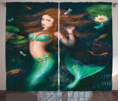 Mermaid Lake Lilies Curtain