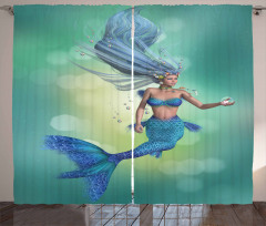Mermaids Swimming Curtain