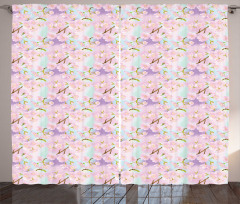 Dreamy Cherry Sakura Flowers Curtain