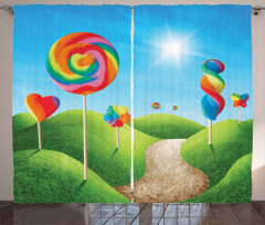 Candy Land Lollipops Curtain
