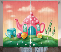 Teapot and Teacup House Curtain