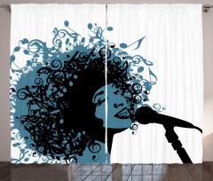 Singer Afro Music Note Hair Curtain