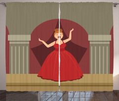 Singing Woman Formal Clothes Curtain