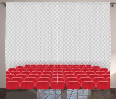 Theater Chairs Row Graphic Curtain