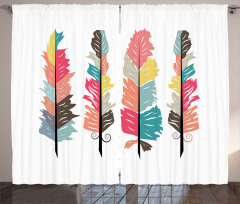 Tribal Primitive Boho Plume Curtain