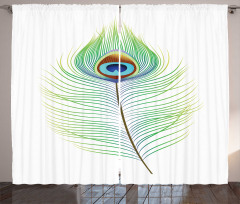 Single Retro Plume Peacock Curtain