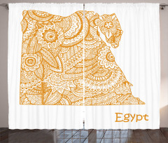 Egypt Map Flower Curtain