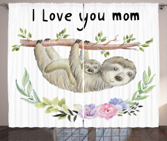 Mom Sloth and Baby Curtain