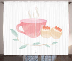 Watercolor Scones Cup Curtain