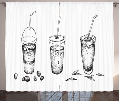 Iced Coffee Ice Tea Drink Curtain