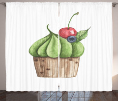 Tasty Cherry Food Graphic Curtain