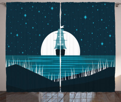 Moonlight on Water Ship Curtain