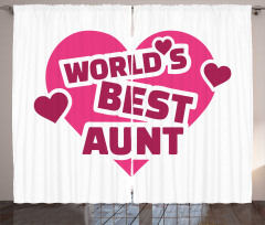 World's Best Aunt Lettering Curtain