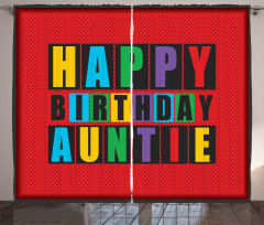 Funky Happy Birthday Auntie Curtain