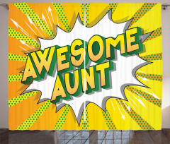 Pop Art Comic Inspired Aunt Curtain