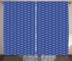 Rural Fence Vehicle Pattern Curtain