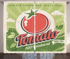 Vintage Tomato Poster Curtain