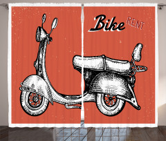 Scooter Bicycle Sign Curtain
