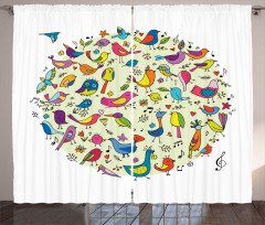 Vivid Little Birds Curtain