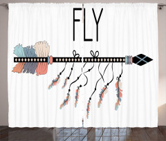 Native Arrow and Feather Fly Curtain