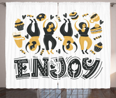 Enjoy Dancing Women Desserts Curtain