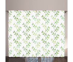 Symmetrical Olive Leaves Curtain