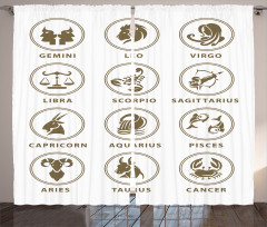 Classic Zodiac Chart Curtain