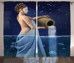 Aquarius Lady with Pail Curtain