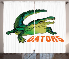 Wild Alligator Crocodile Curtain