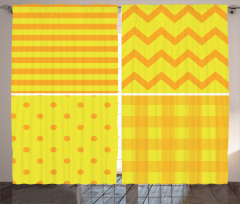 Retro Patterns Zigzag Curtain