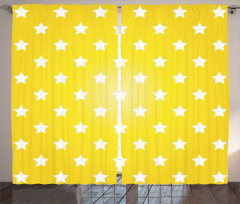 Vibrant Stars Fun Retro Curtain